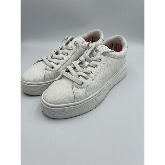 Roxy White Bessie Platform Lace Up Sneakers Women’s Size 9 Slip On Summer Shoe - Picture 1 of 10